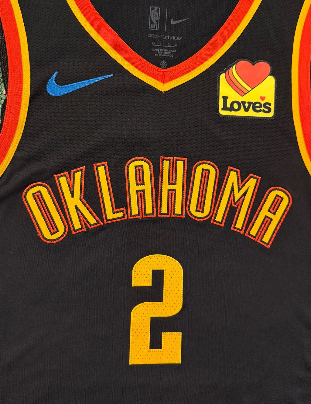 Shai Gilgeous-Alexander Oklahoma City Thunder Jersey #2 Nike ADV Authentic Black Size 48 (L) NBA