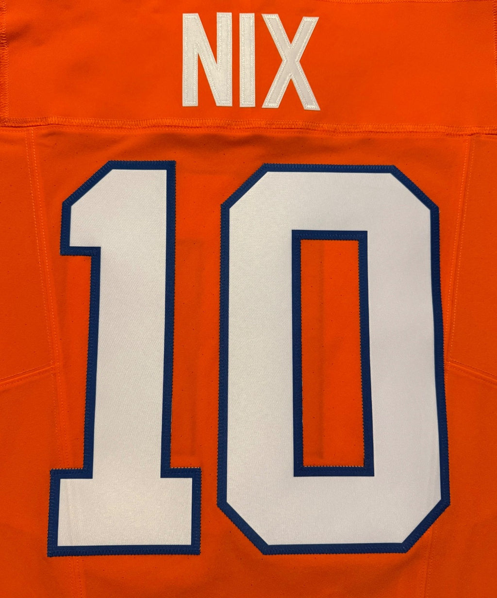 Bo Nix Denver Broncos Jersey #10 Nike Vapor Fuse Elite Orange Size 48 (XL) NFL