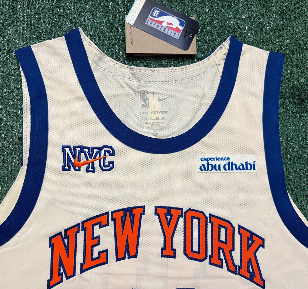 Jalen Brunson New York Knicks Jersey #11 Nike ADV Authentic Cream Size 52 (XL) NBA