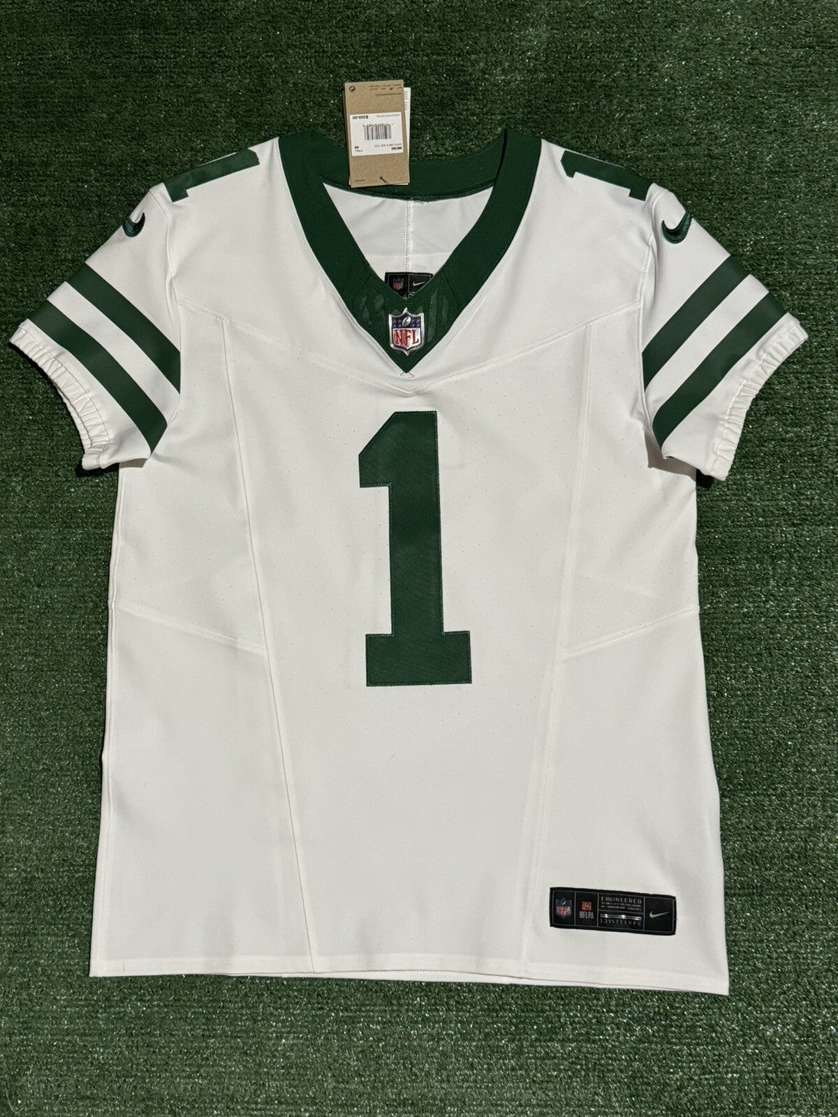 Sauce Gardner New York Jets Jersey #1 Nike Vapor Fuse Elite White Size 40 (M) NFL