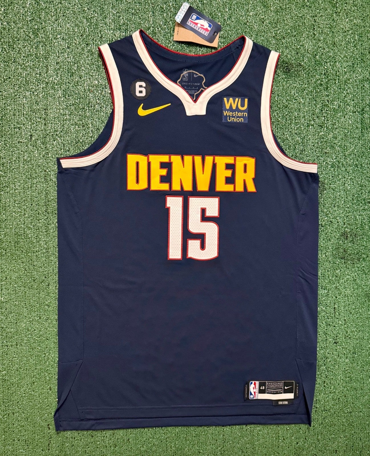 Nikola Jokic Denver Nuggets Jersey #15 Nike ADV Authentic Navy Size 48 (L) NBA