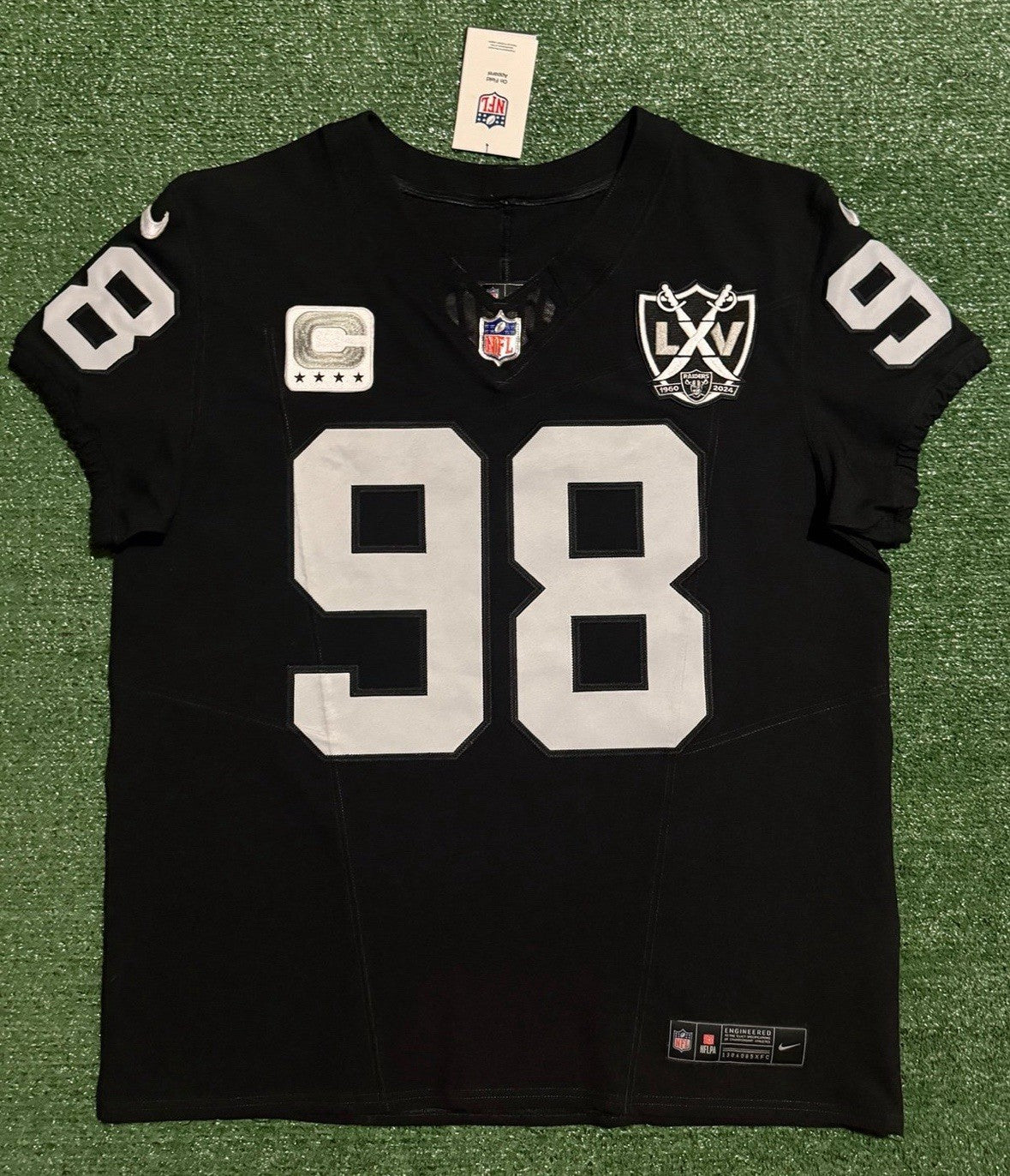 Maxx Crosby Las Vegas Raiders Jersey #98 Nike Vapor Fuse Elite Black Size 44 (L) NFL