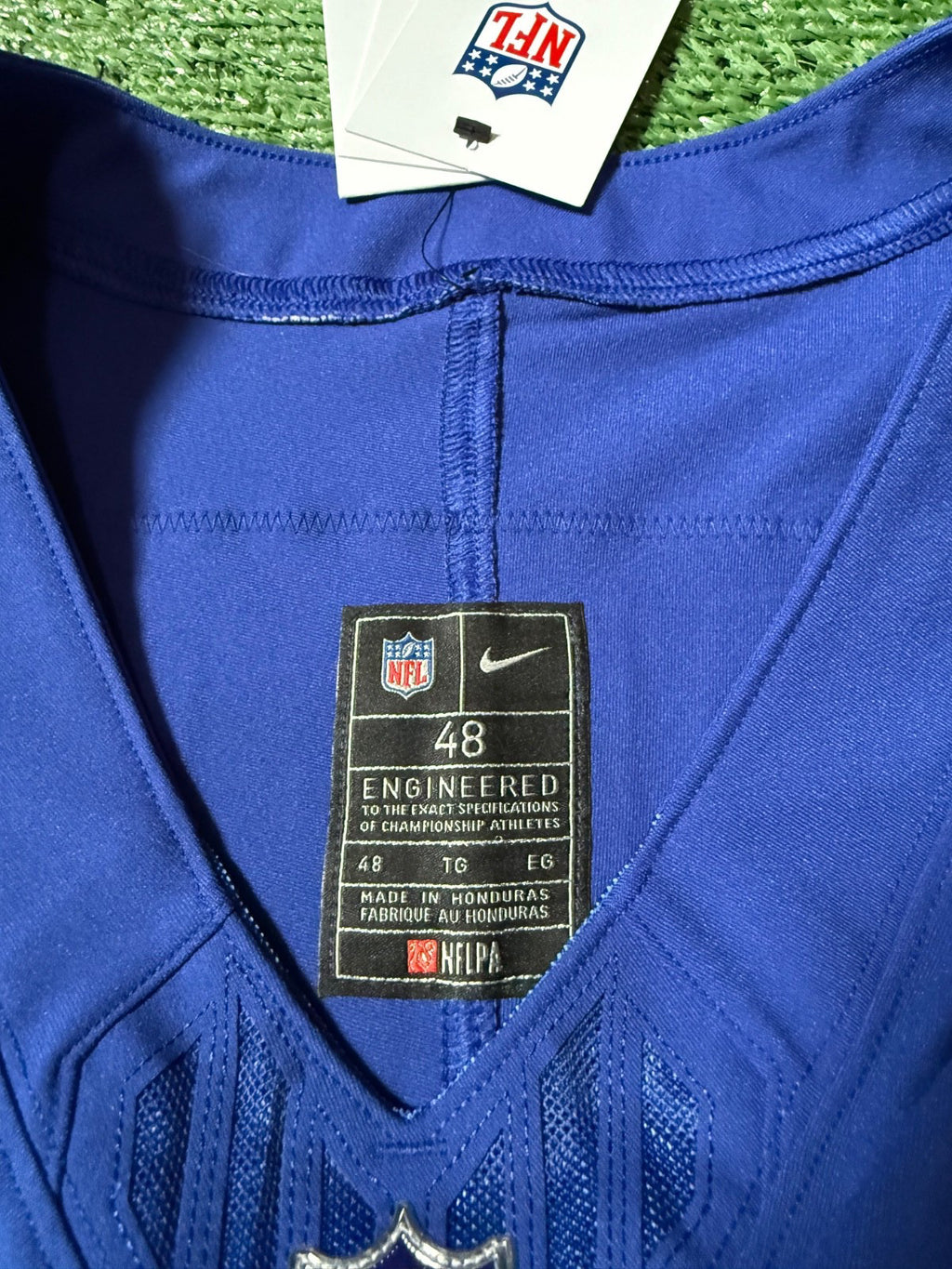 Malik Nabers New York Giants Jersey #1 Nike Vapor FUSE Elite Blue Size 48 (XL) NFL