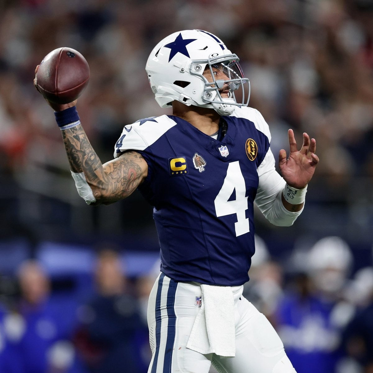 Dak Prescott Dallas Cowboys Jersey #4 Nike Vapor Fuse Elite Navy Size 44 (Large) NFL