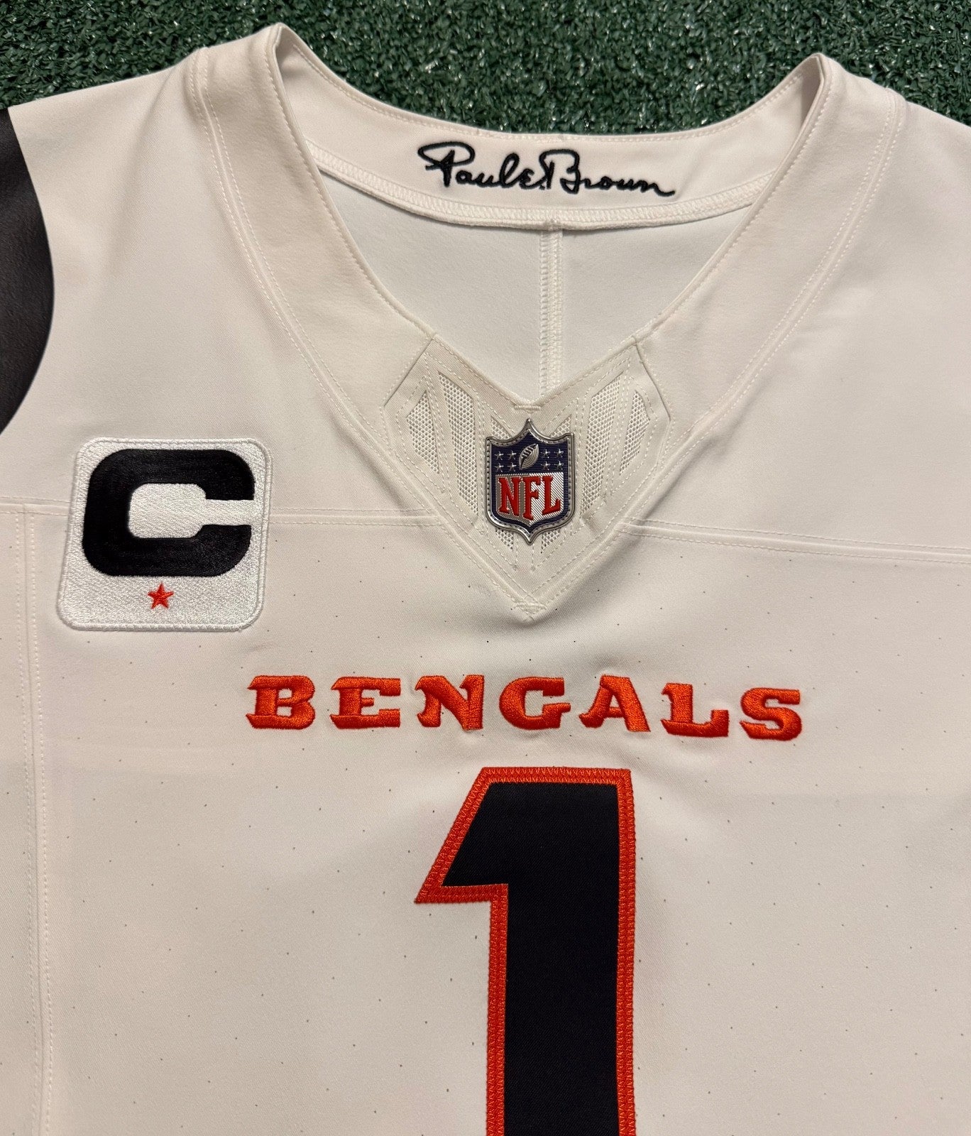 Ja'Marr Chase Cincinnati Bengals Jersey #1 Nike Vapor Fuse Elite White Size 40 (M) NFL
