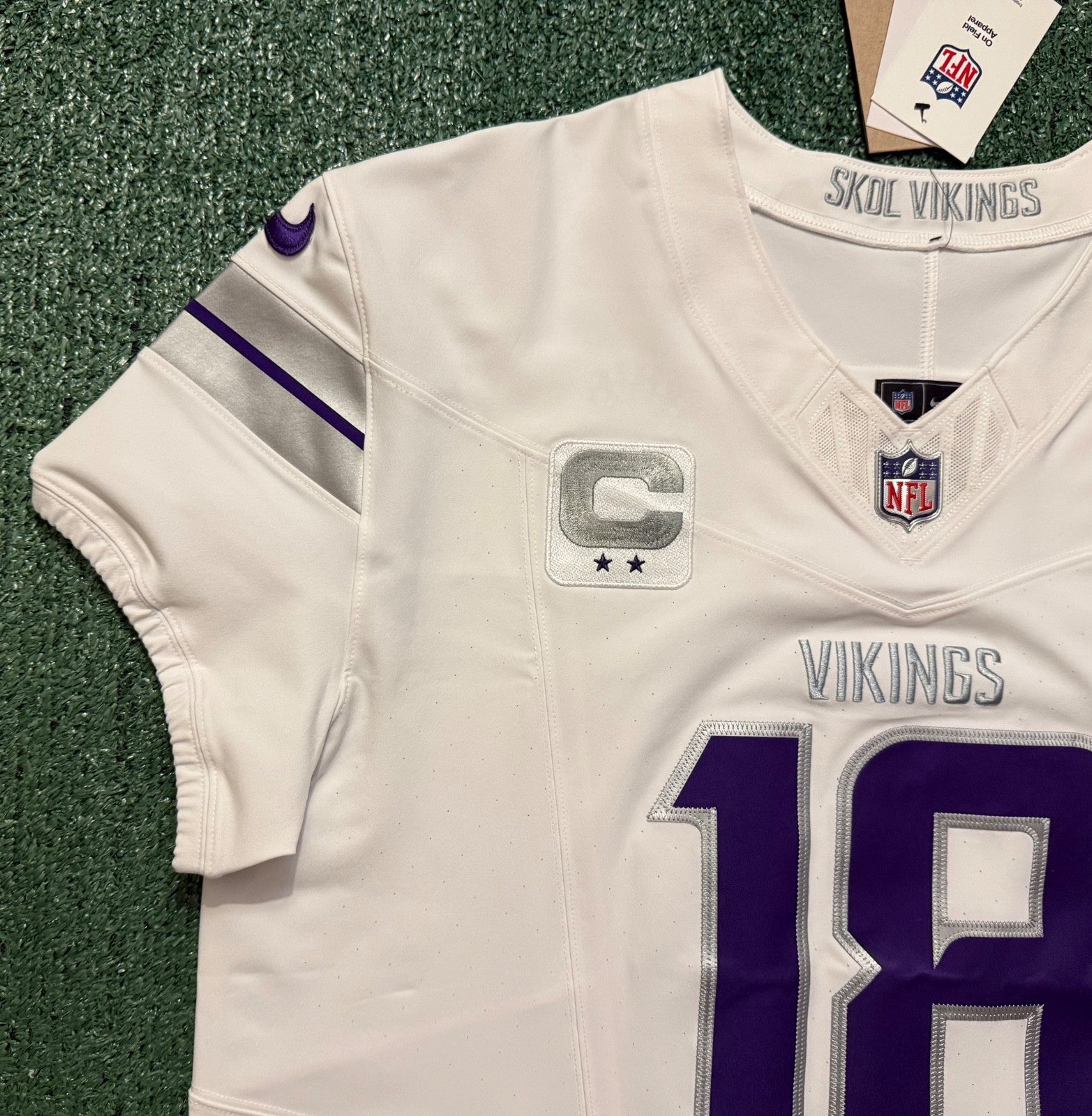 Justin Jefferson Minnesota Vikings Jersey #18 Nike Vapor FUSE Elite White Size 48 (XL) NFL