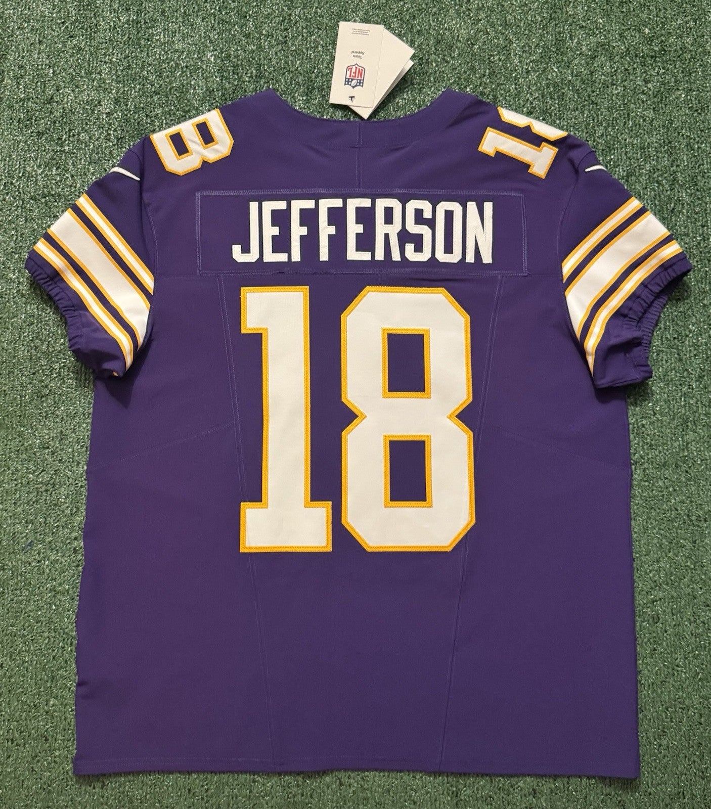 Justin Jefferson Minnesota Vikings Jersey #18 Nike Vapor FUSE Elite Purple Size 48 (XL) NFL