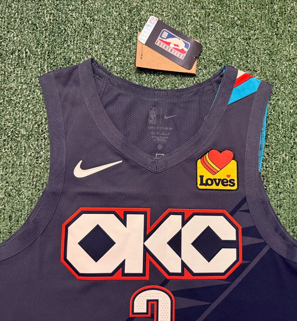 Shai Gilgeous-Alexander Oklahoma City Thunder Jersey #2 Nike ADV Authentic Blue Size 44 (M) NBA