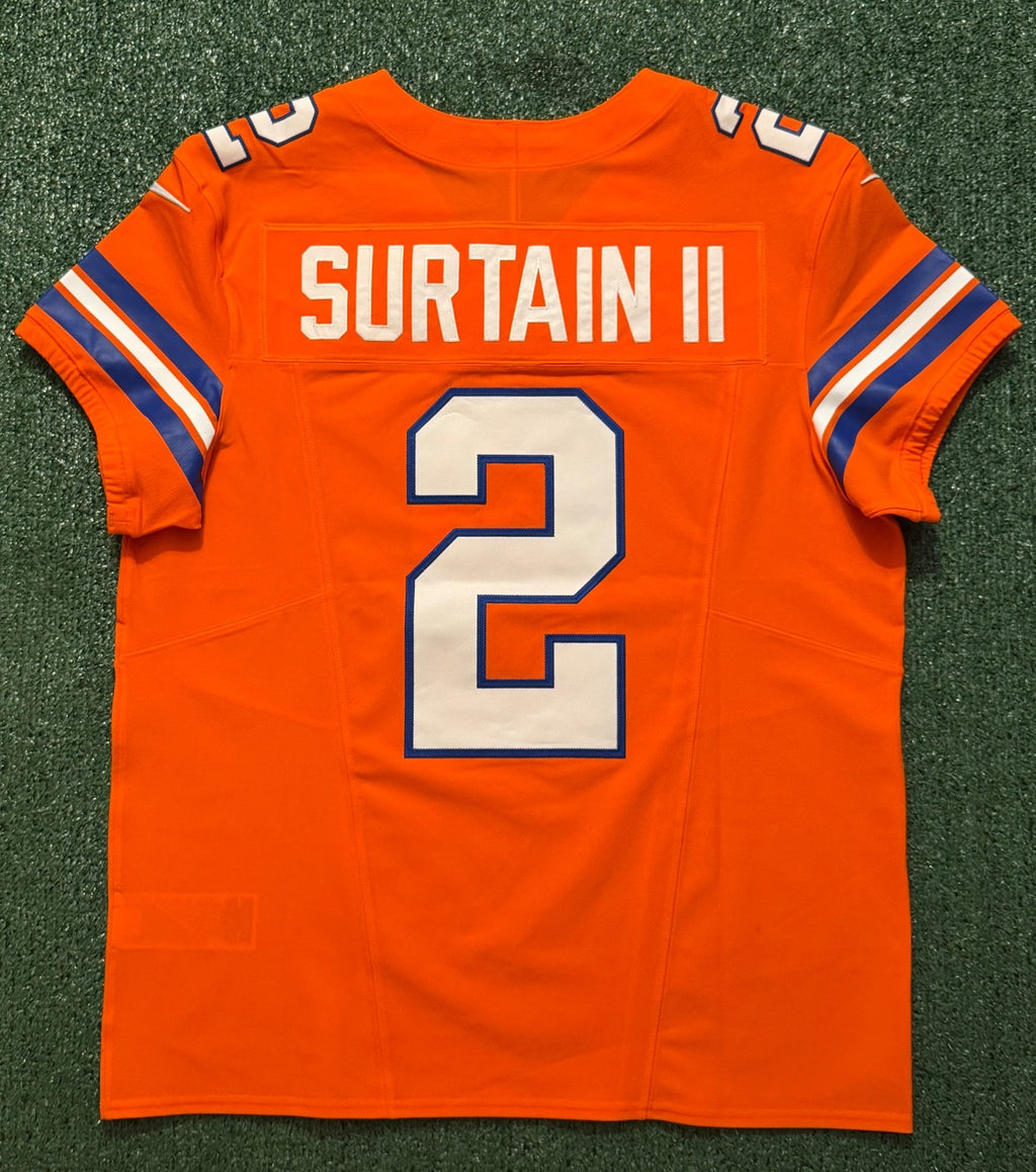 Pat Surtain II Denver Broncos Jersey #2 Nike Vapor Fuse Elite Orange Size 44 (L) NFL