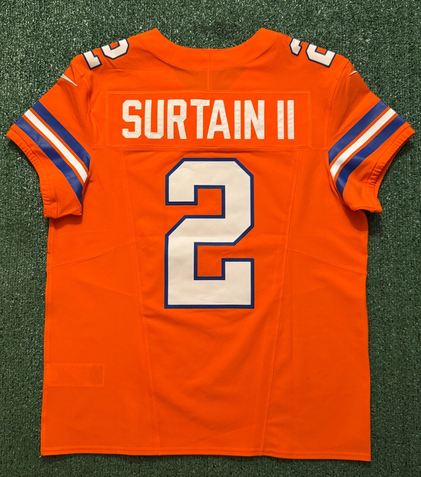 Pat Surtain II Denver Broncos Jersey #2 Nike Vapor Fuse Elite Orange Size 44 (L) NFL