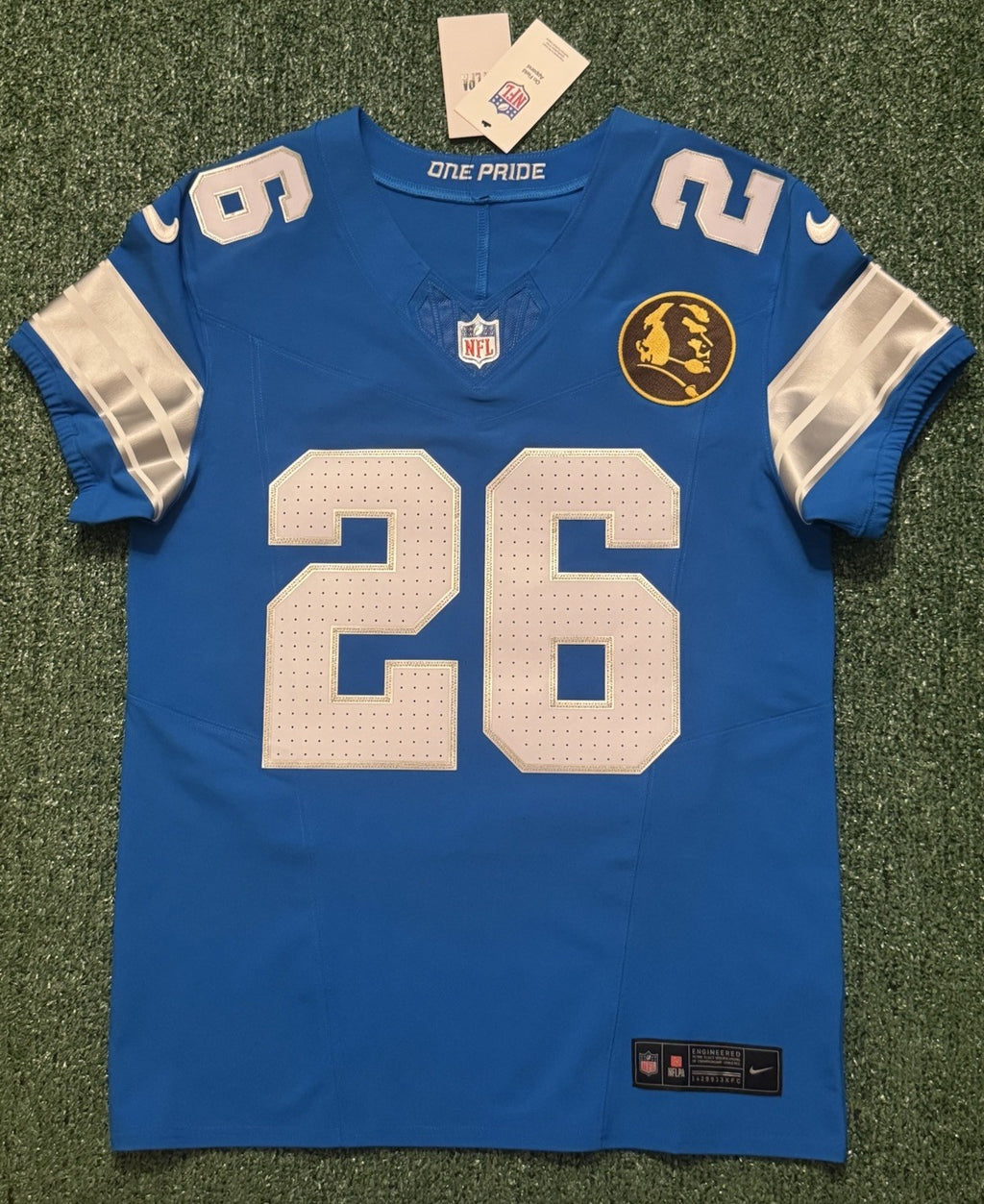 Jahmyr Gibbs Detroit Lions Jersey #26 Nike Vapor FUSE Elite Blue Size 40 (Medium) NFL