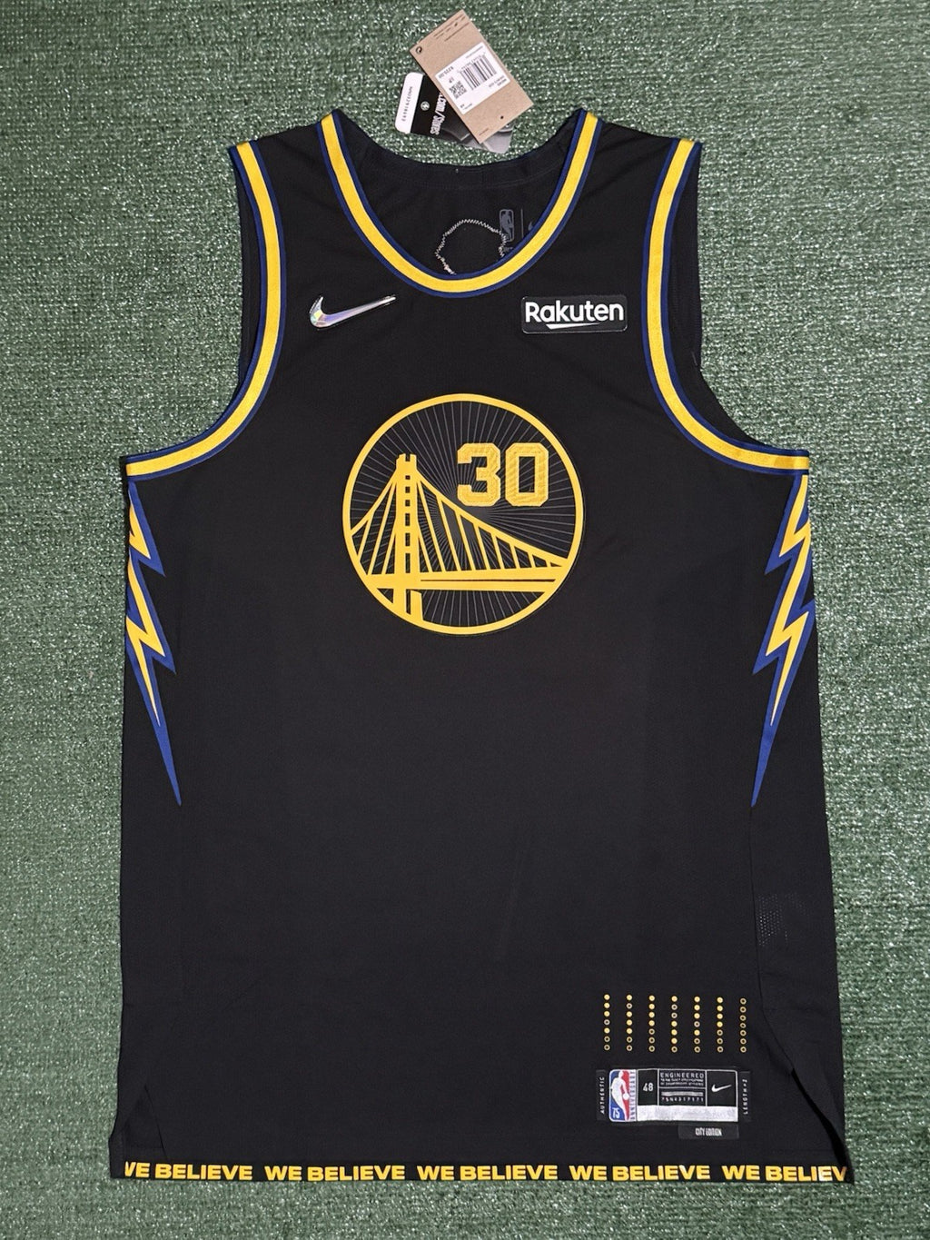 Steph Curry Golden State Warriors Jersey #30 Nike ADV Authentic Black Size 48 (L) NBA