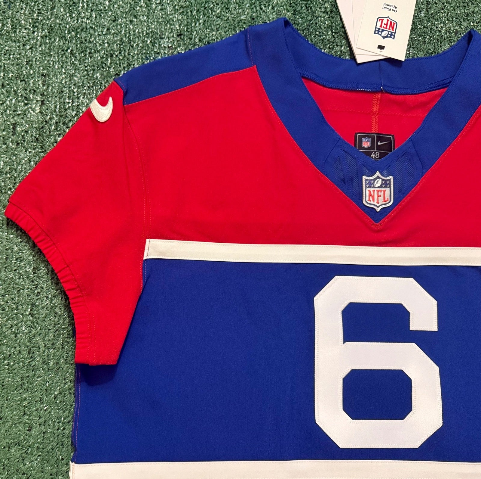 Jaxson Dart New York Giants Jersey #6 Nike Vapor FUSE Elite Red Size 48 (XL) NFL