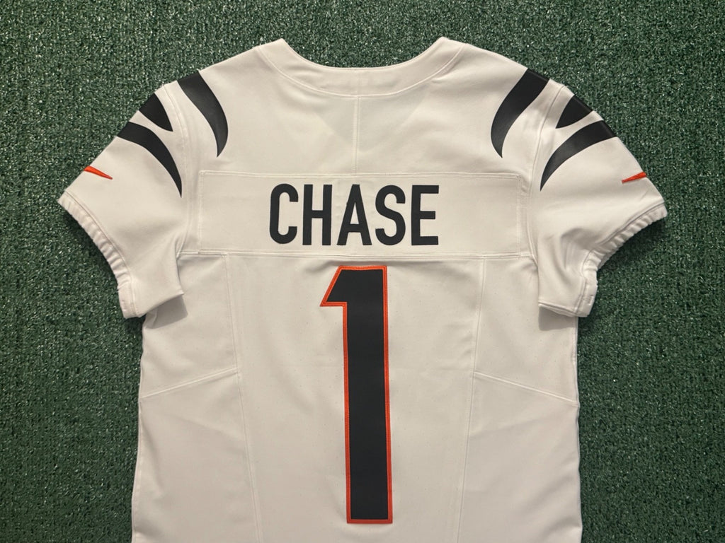 Ja'Marr Chase Cincinnati Bengals Jersey #1 Nike Vapor Fuse Elite White Size 40 (M) NFL