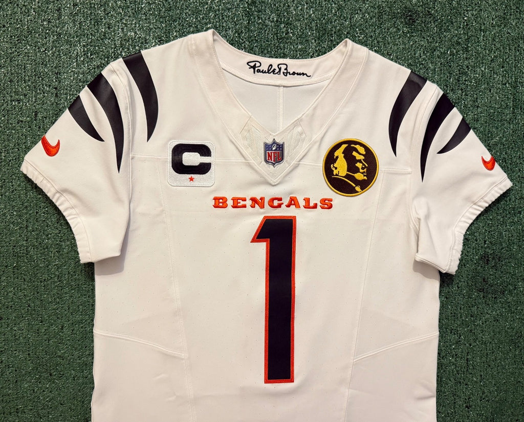 Ja'Marr Chase Cincinnati Bengals Jersey #1 Nike Vapor Fuse Elite White Size 40 (M) NFL
