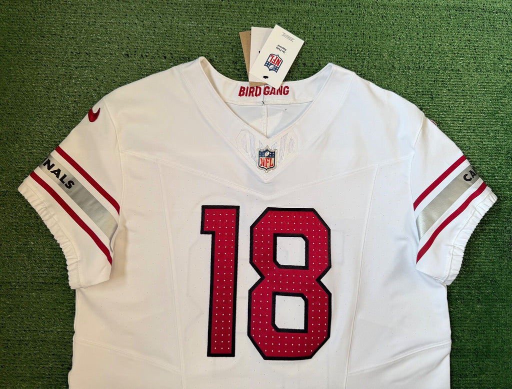 Marvin Harrison Jr Arizona Cardinals Jersey #18 Nike Vapor FUSE Elite White Size 44 (Large) NFL