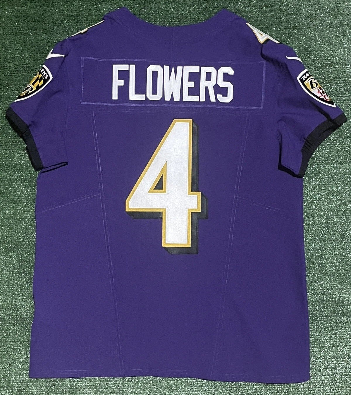 Zay Flowers Baltimore Ravens Jersey #4 Nike Vapor FUSE Elite Purple Size 44 (L) NFL