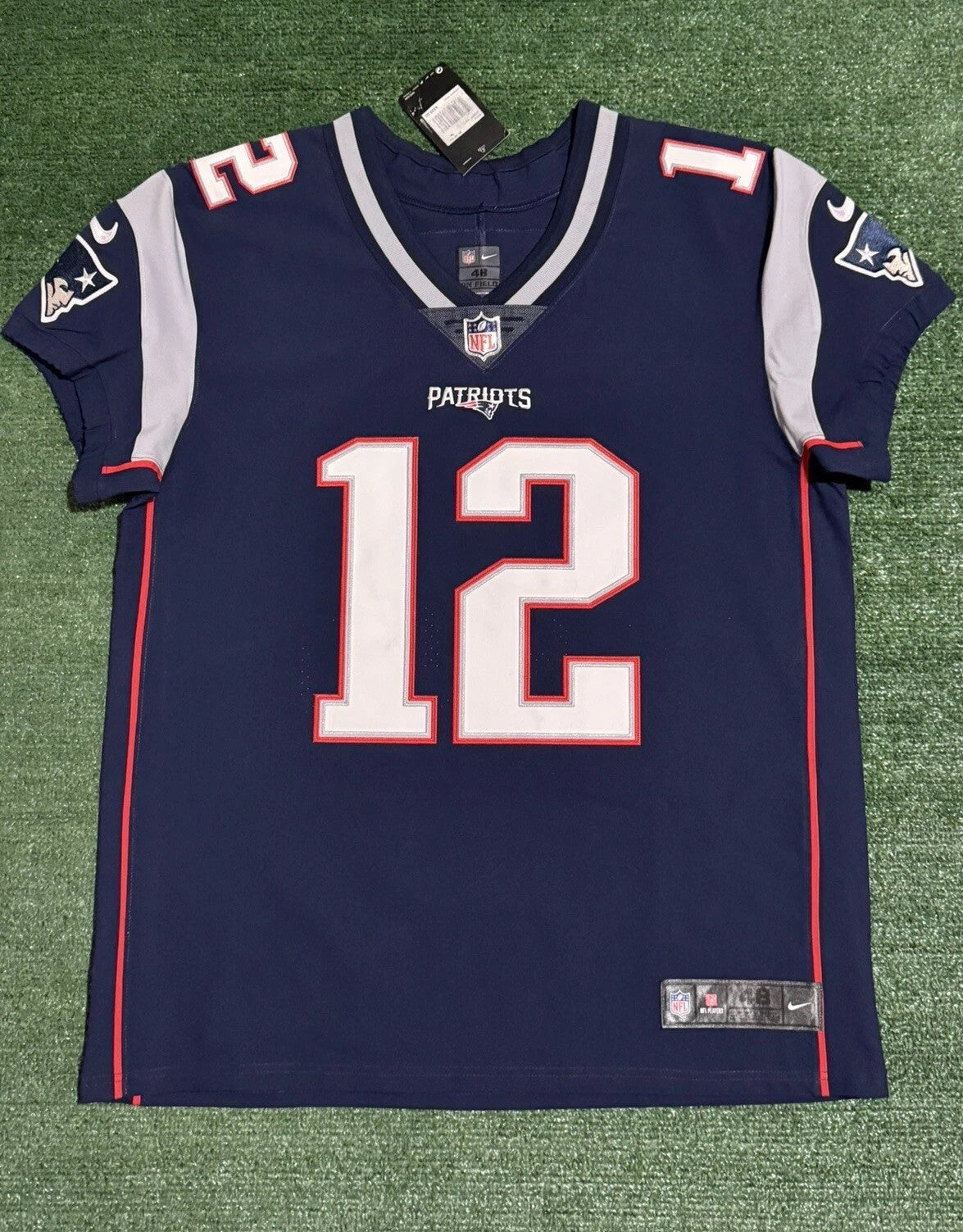 Tom Brady New England Patriots Jersey #12 Nike Vapor Elite Blue Size 48 (XL) NFL