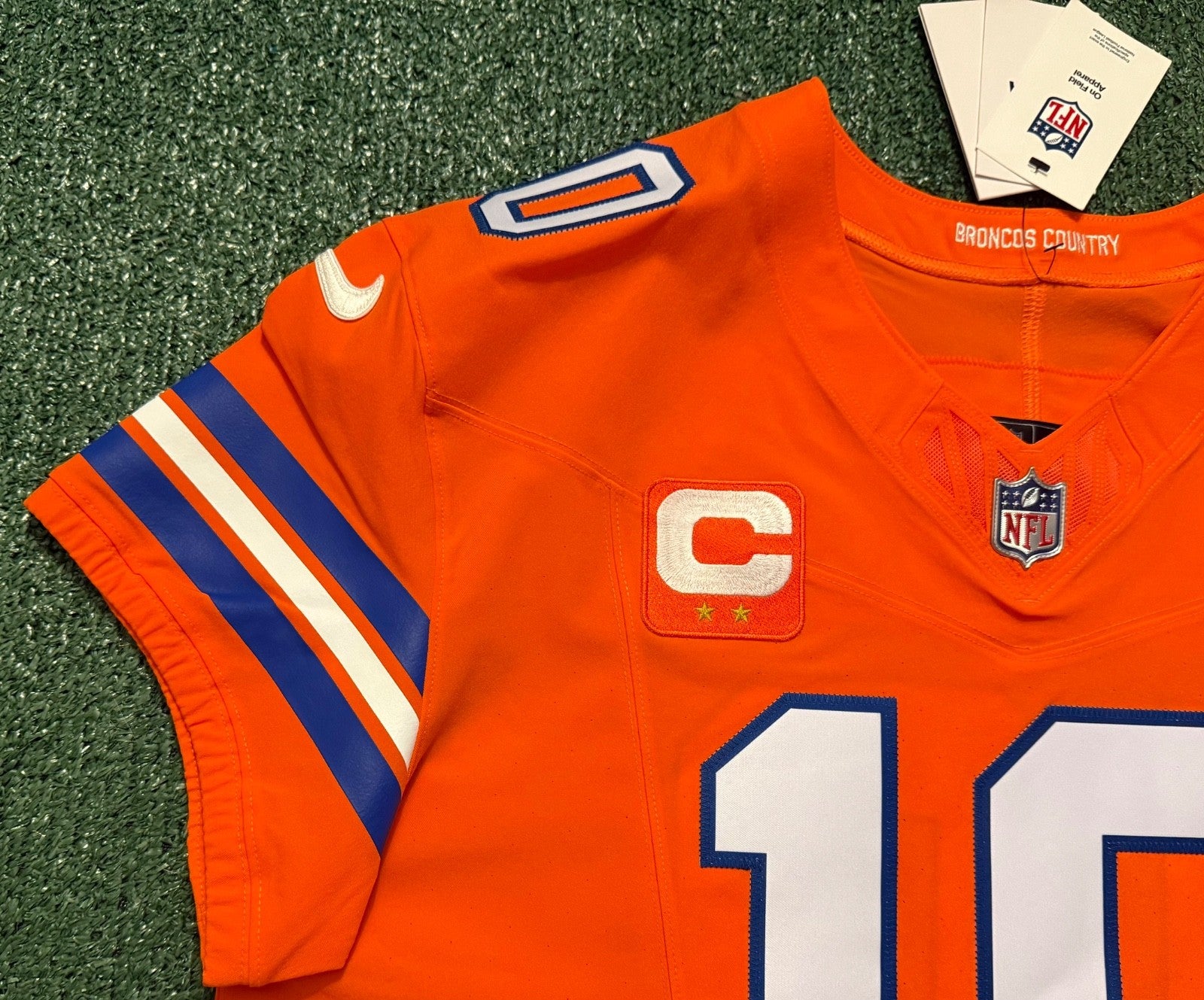 Bo Nix Denver Broncos Jersey #10 Nike Vapor Fuse Elite Orange Size 48 (XL) NFL