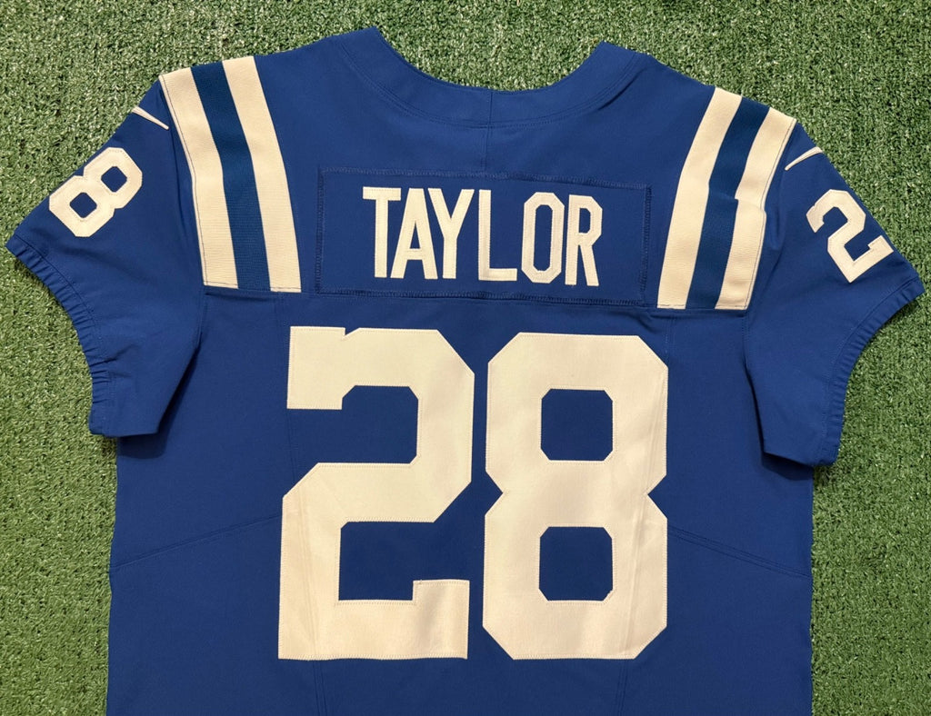 Jonathan Taylor Indianapolis Colts Jersey #28 Nike Vapor Fuse Elite Blue Size 44 (L) NFL