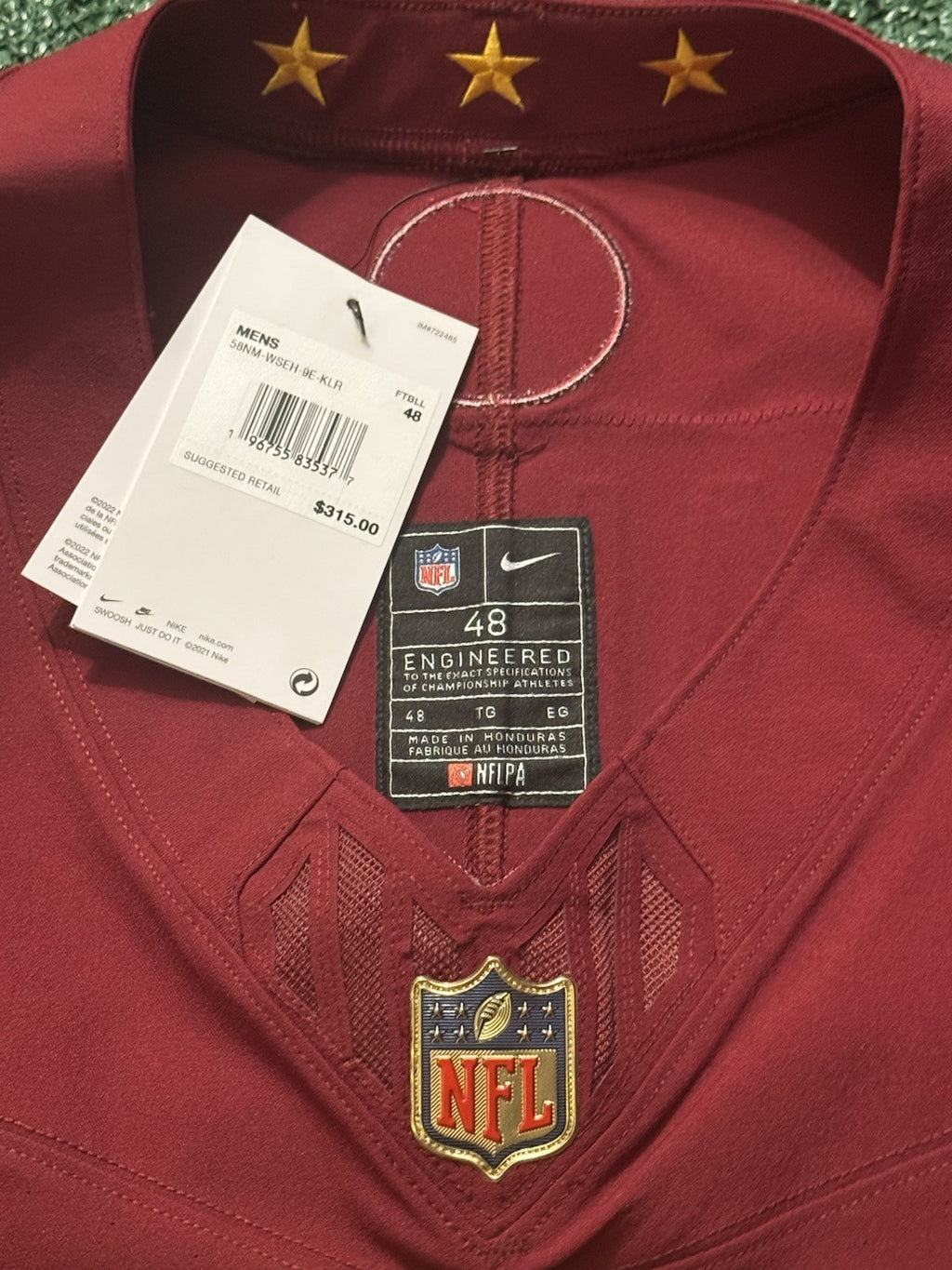 Jayden Daniels Washington Commanders Jersey #5 Nike Vapor Fuse Elite red size 48 (XL) NFL