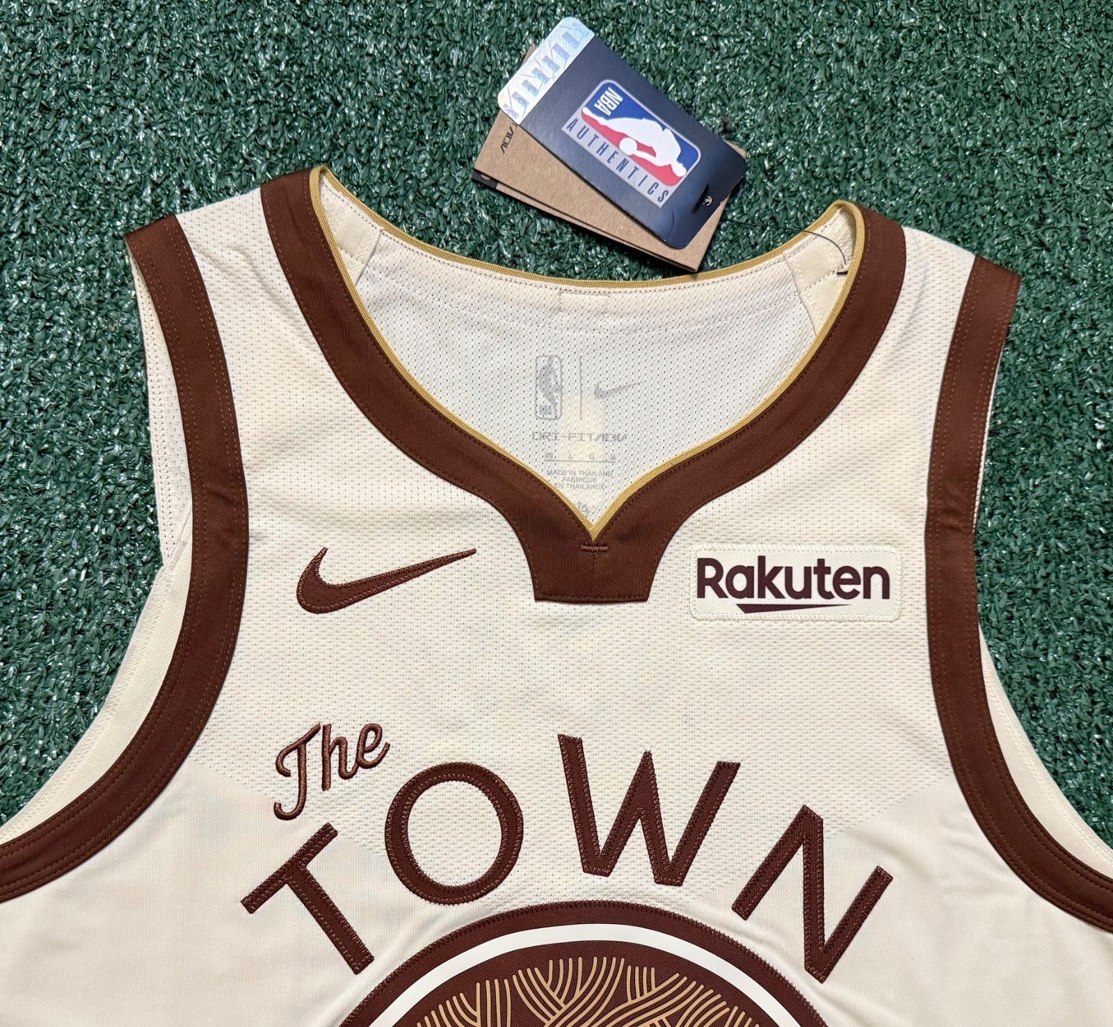 Steph Curry Golden State Warriors Jersey #30 Nike ADV Authentic Tan Size 48 (L) NBA