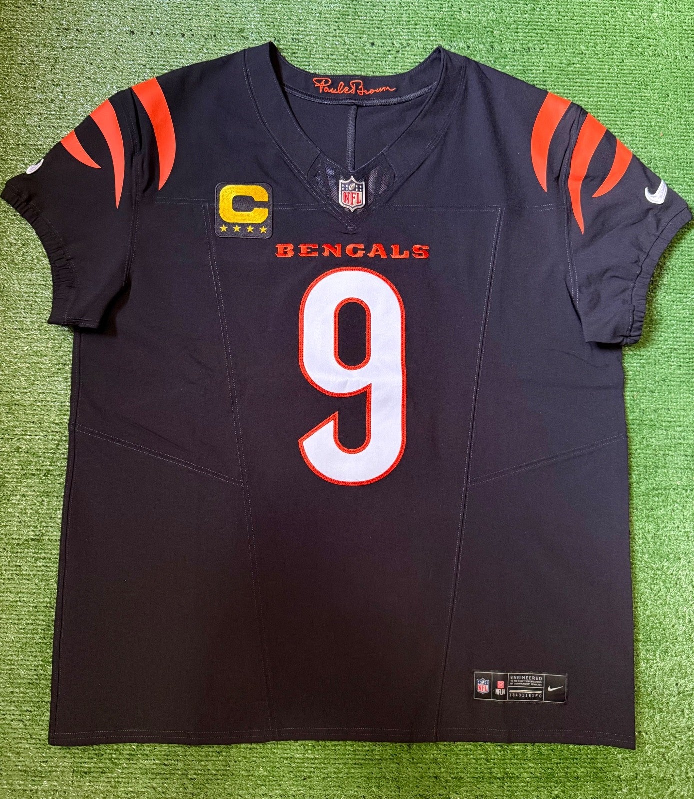 Joe Burrow Cincinnati Bengals Jersey #9 Nike Vapor FUSE Elite Black Size 48 (XL) NFL
