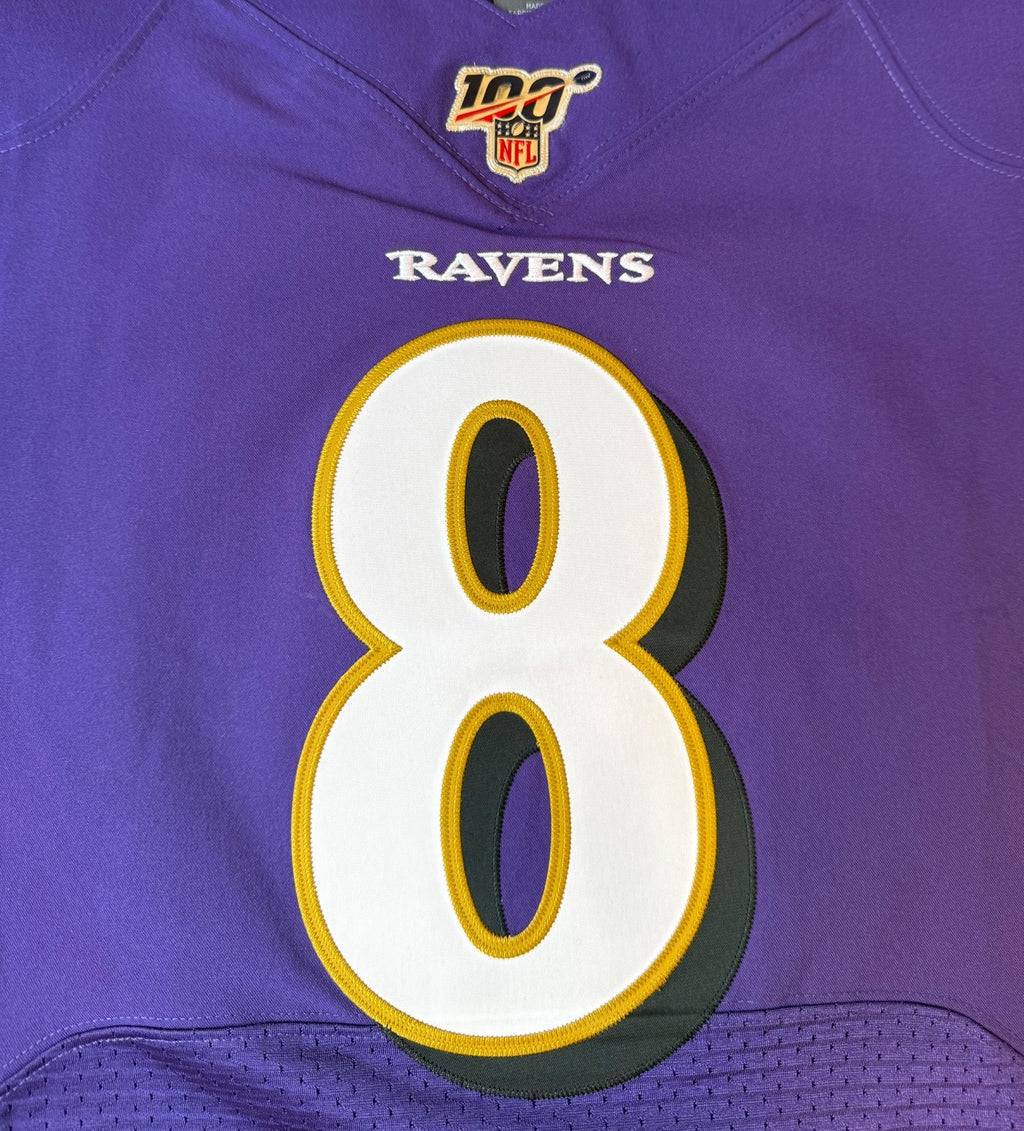 Lamar Jackson Baltimore Ravens Jersey #8 Nike Vapor Elite Purple Size 44 (L) NFL
