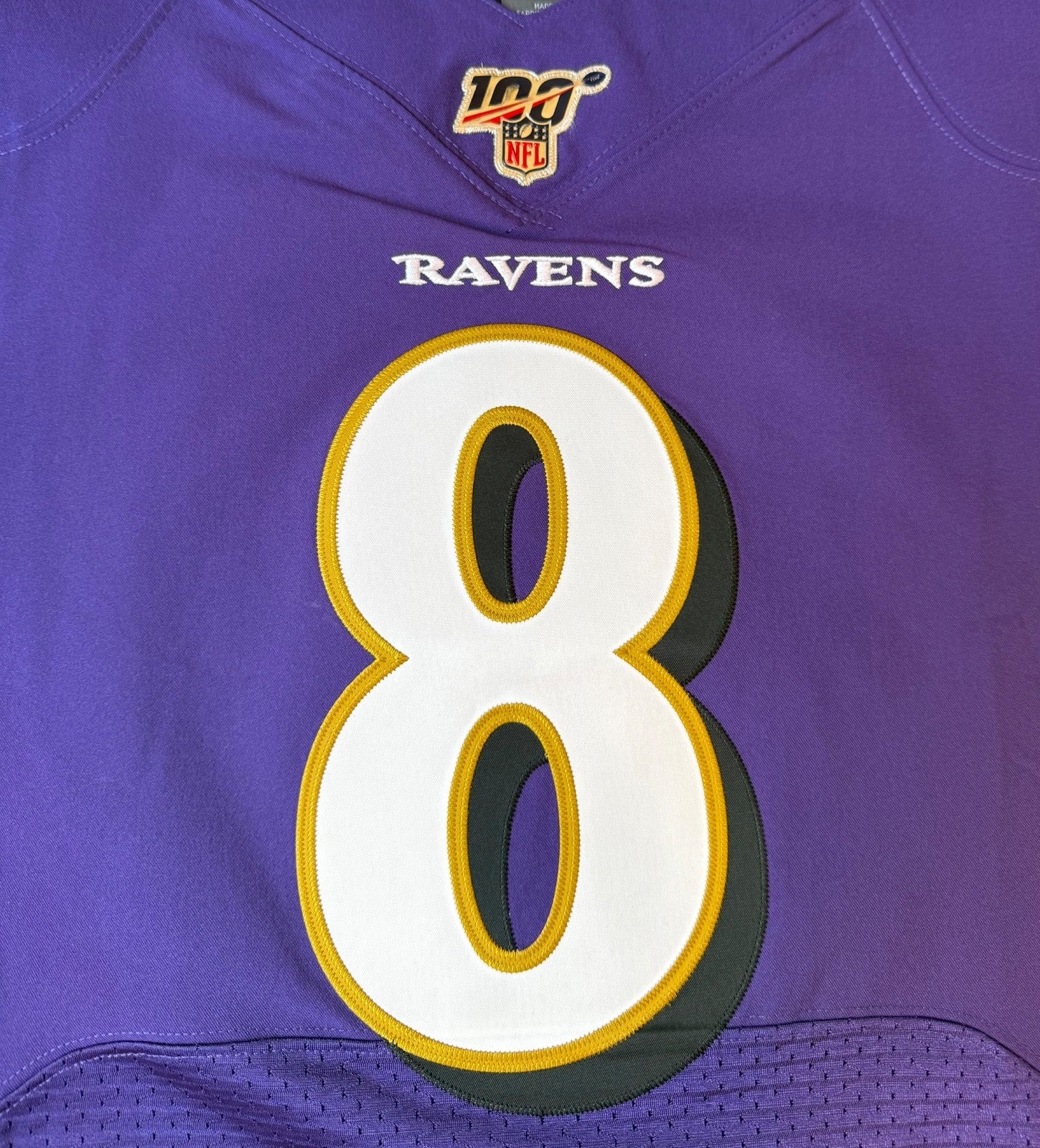 Lamar Jackson Baltimore Ravens Jersey #8 Nike Vapor Elite Purple Size 44 (L) NFL