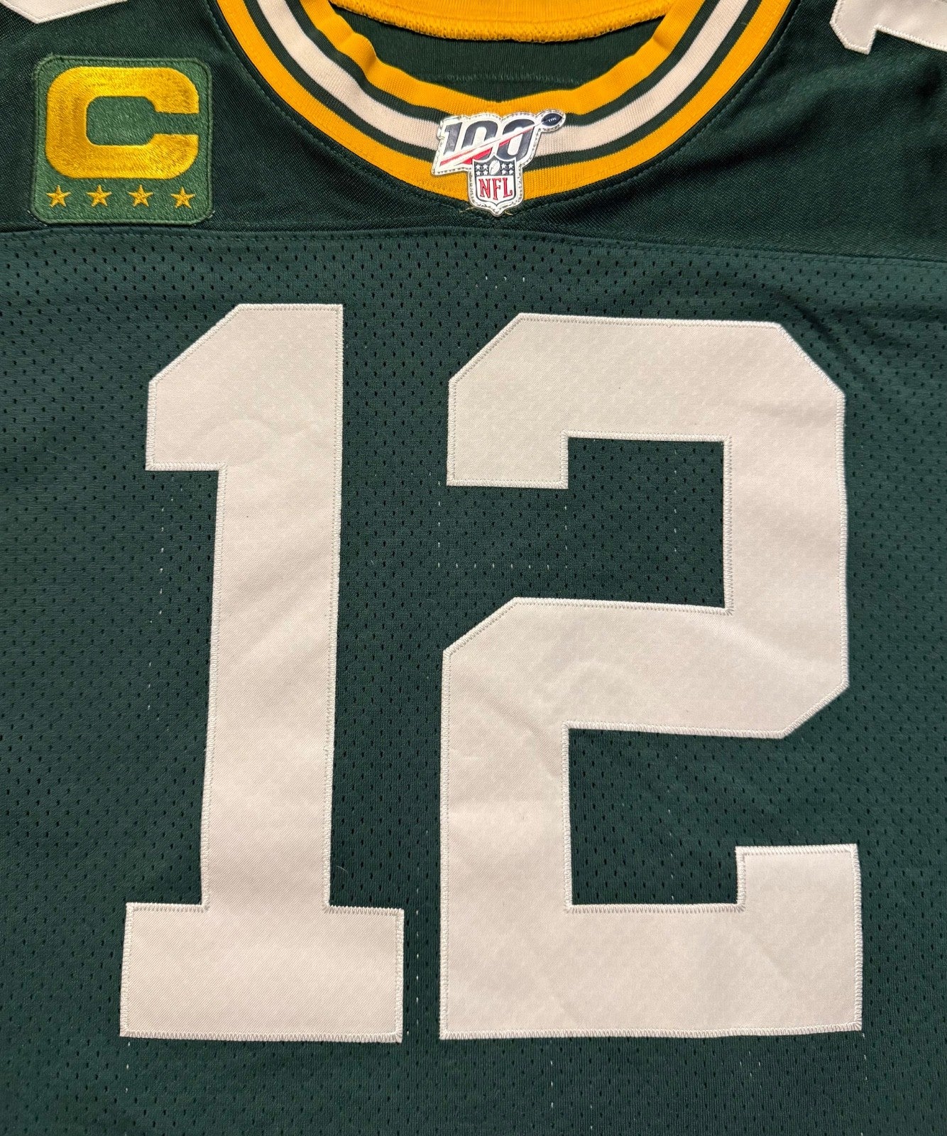 Aaron Rodgers Green Bay Packers Jersey #12 Nike Vapor Elite Green Size 44 (Large) NFL