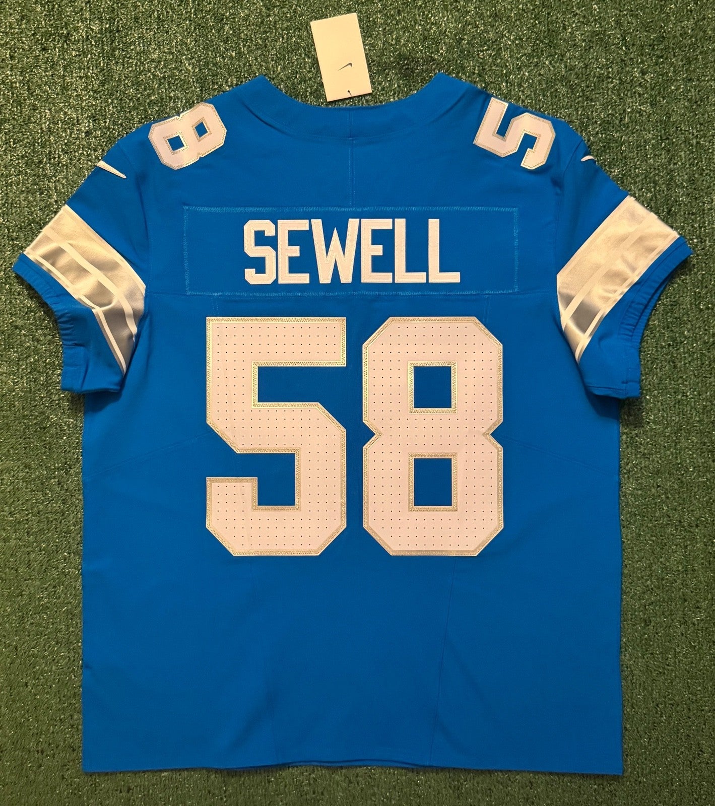 Penei Sewell Detroit Lions Jersey #58 Nike Vapor FUSE Elite Blue 48 (XL) NFL