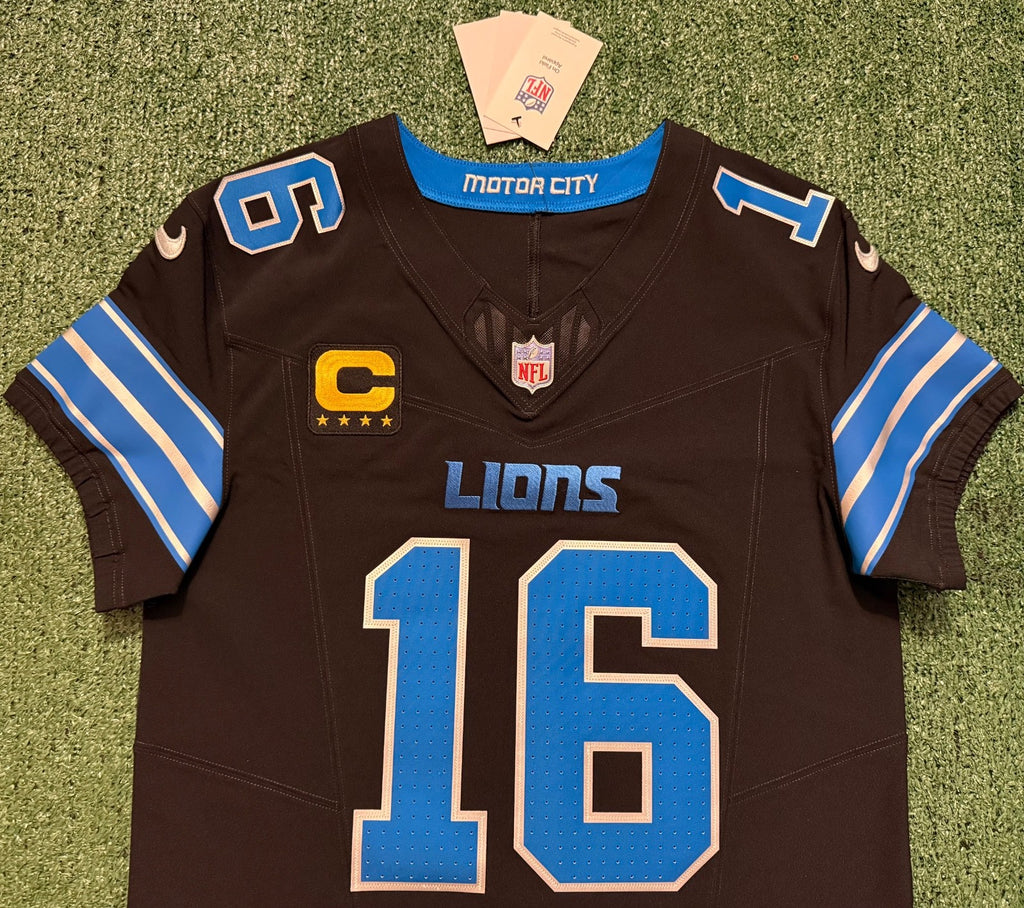 Jared Goff Detroit Lions Jersey #16  Nike Vapor FUSE Elite Black Size 40 (Medium) NFL
