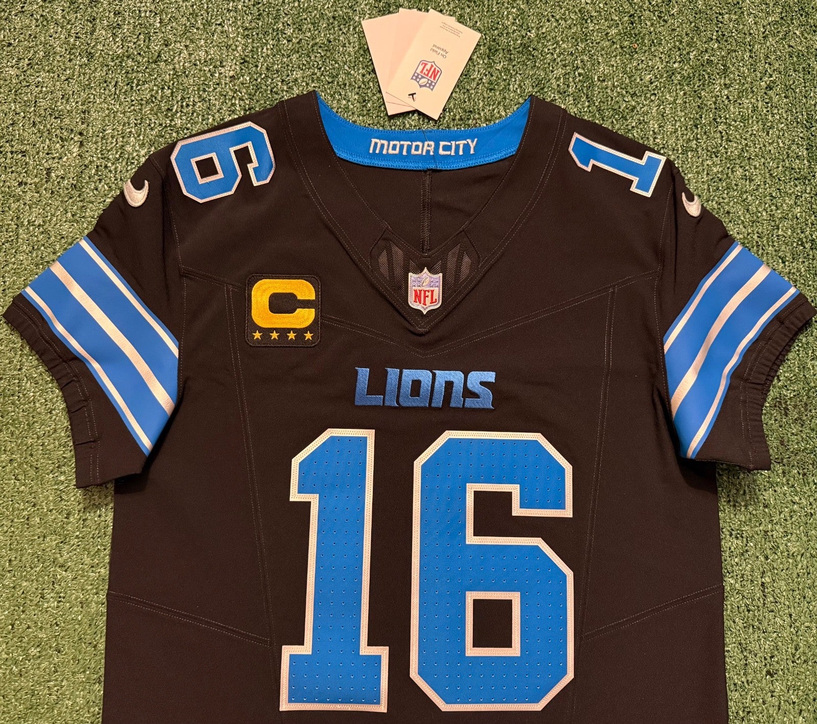 Jared Goff Detroit Lions Jersey #16  Nike Vapor FUSE Elite Black Size 40 (Medium) NFL