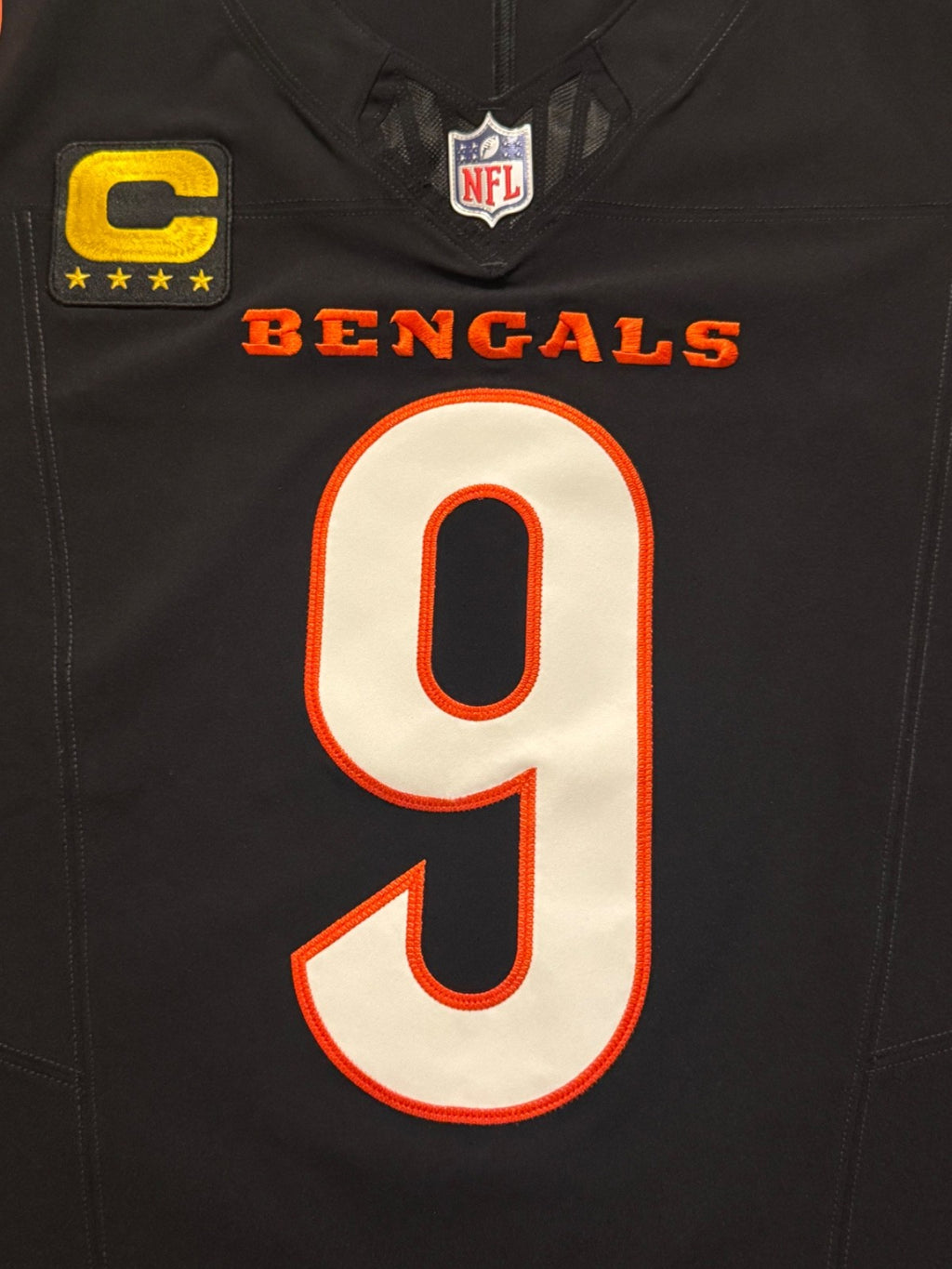 Joe Burrow Cincinnati Bengals Jersey #9 Nike Vapor FUSE Elite Black Size 44 (L) NFL