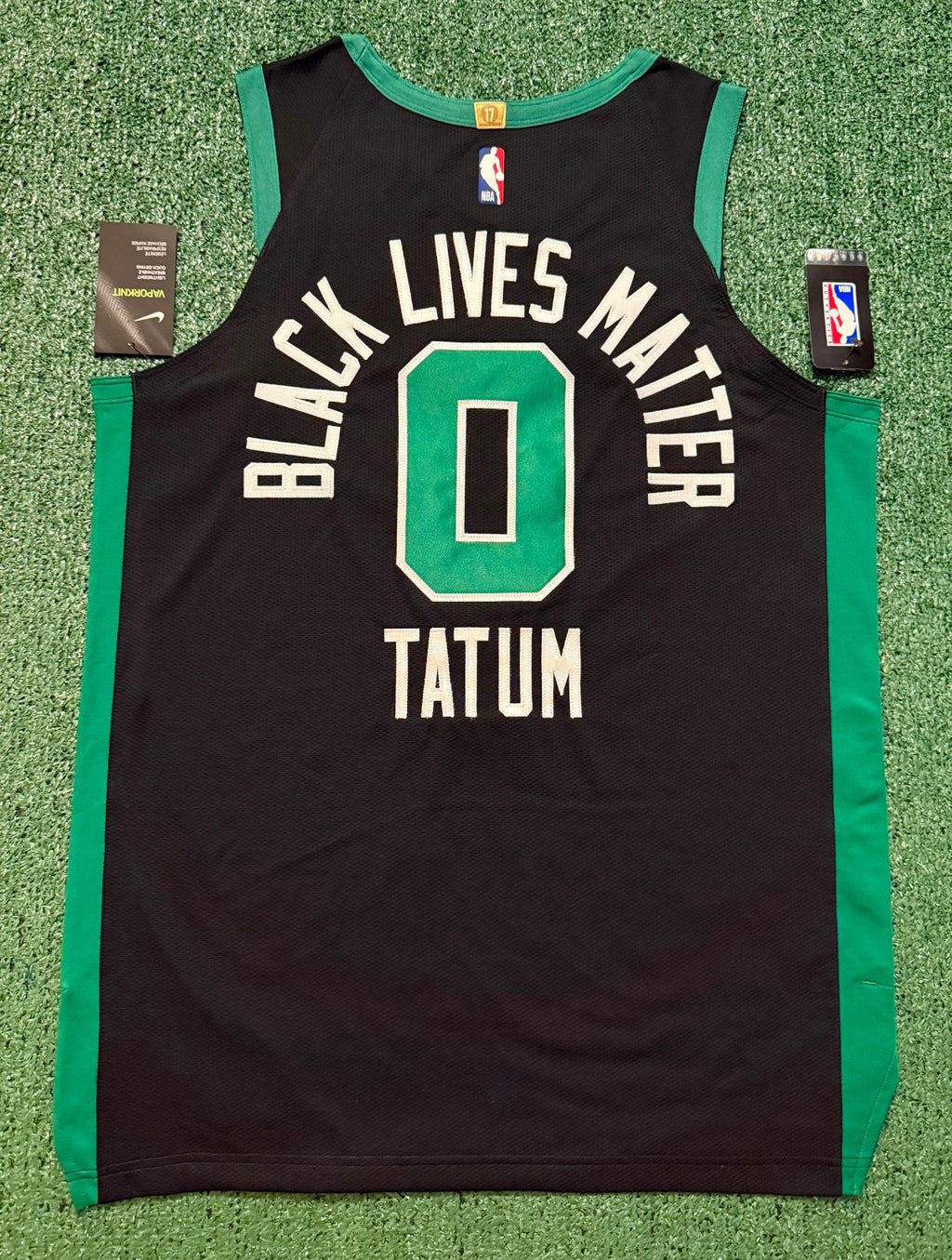 Jayson Tatum Boston Celtics Jersey #0 Nike VaporKnit Authentic Black Size 48 (L) NBA