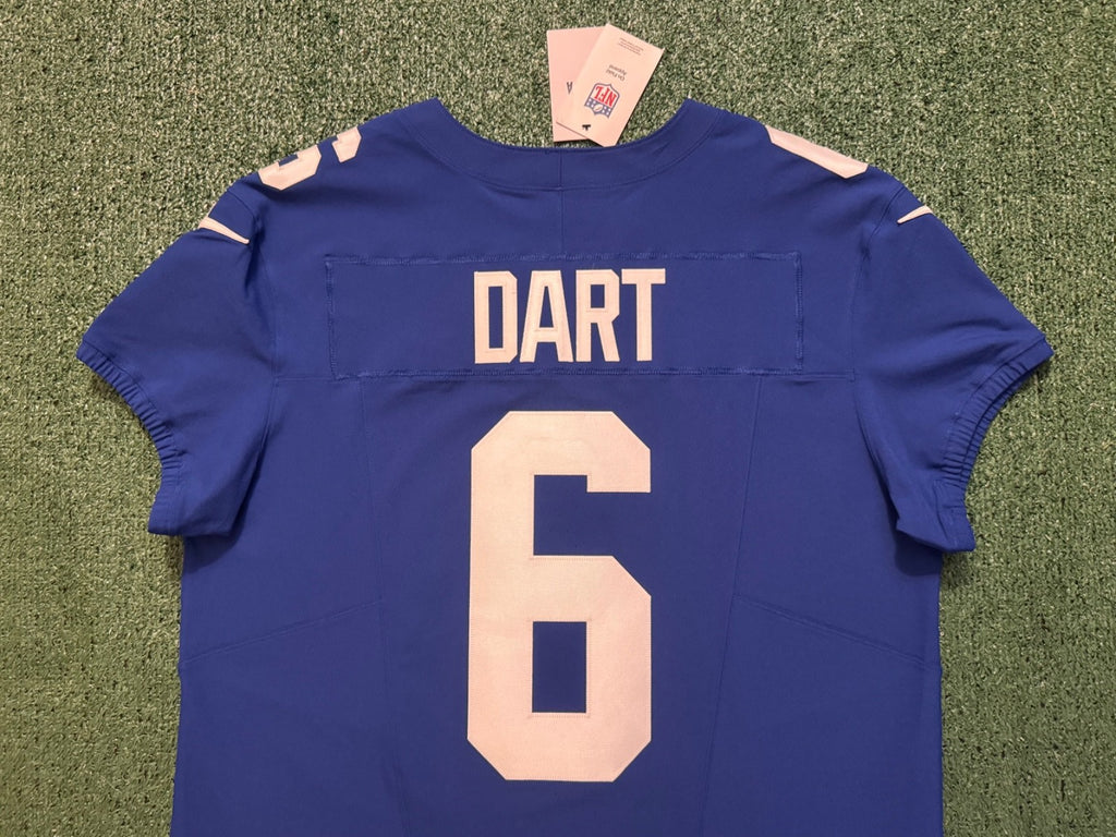 Jaxson Dart New York Giants Jersey #6 Nike Vapor FUSE Elite Blue Size 48 (XL) NFL