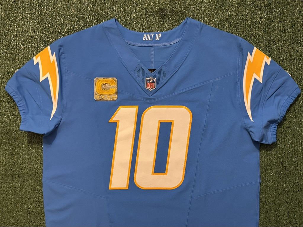 Justin Herbert Los Angeles Chargers Jersey #10 Nike Vapor Fuse Elite Blue Size 48 (XL) NFL