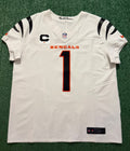 Ja'Marr Chase Cincinnati Bengals Jersey #1 Nike Vapor Fuse Elite White Size 48 (XL) NFL