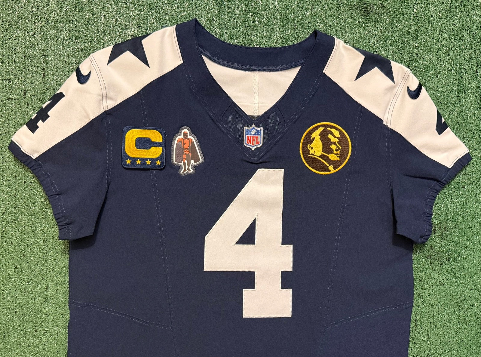 Dak Prescott Dallas Cowboys Jersey #4 Nike Vapor Fuse Elite Navy Size 44 (Large) NFL