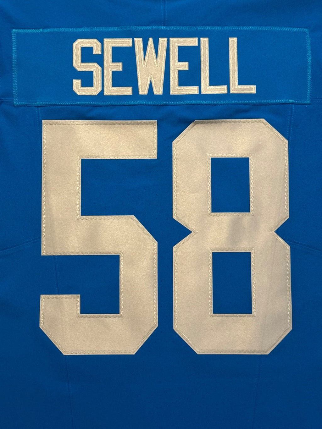 Penei Sewell Detroit Lions Jersey #58 Nike Vapor FUSE Elite Blue 44 (Large) NFL