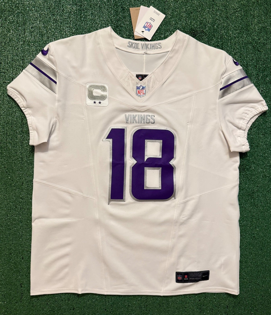 Justin Jefferson Minnesota Vikings Jersey #18 Nike Vapor FUSE Elite White Size 48 (XL) NFL