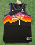 Devin Booker Phoenix Suns Jersey #1 Nike VaporKnit Authentic Black Size 48 (L) NBA