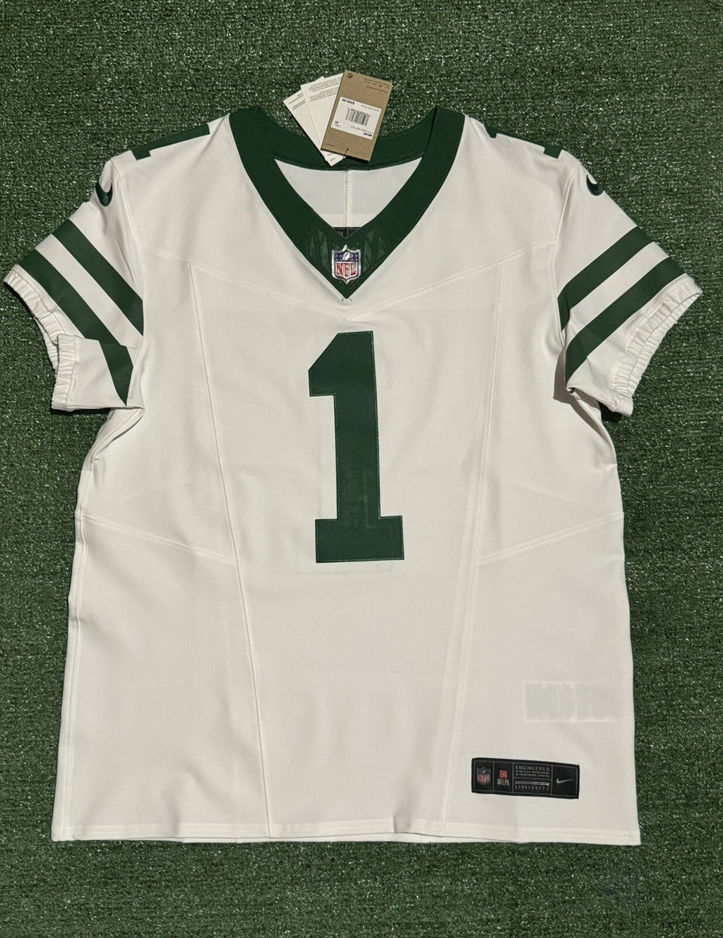 Sauce Gardner New York Jets Jersey #1 Nike Vapor Fuse Elite White Size 44 (L) NFL