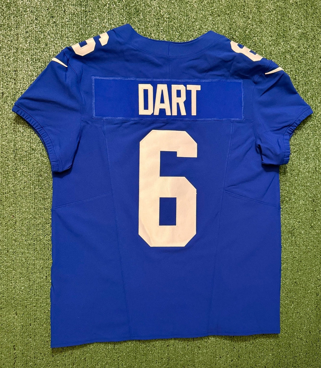 Jaxson Dart New York Giants Jersey #6 Nike Vapor FUSE Elite Blue size 44 (Large) NFL