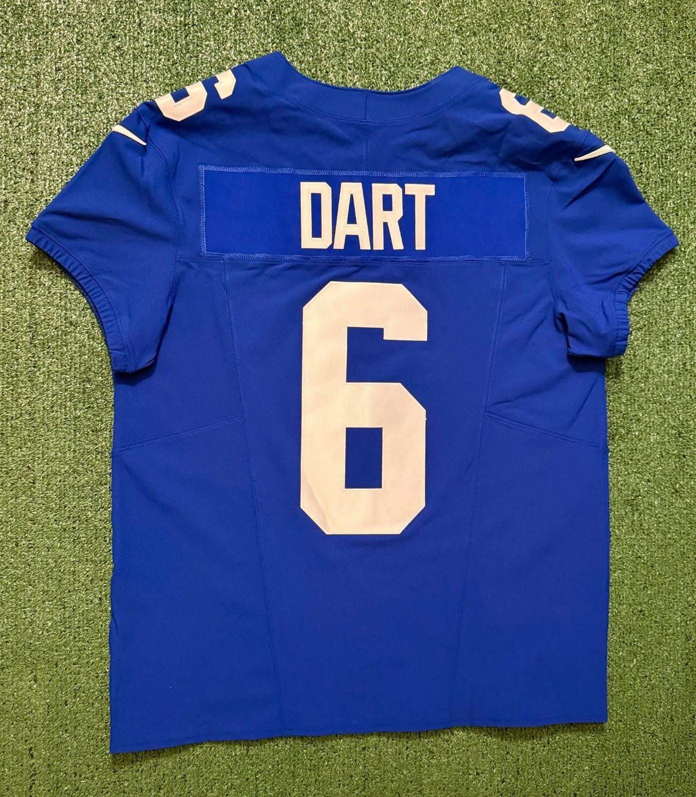 Jaxson Dart New York Giants Jersey #6 Nike Vapor FUSE Elite Blue size 44 (Large) NFL