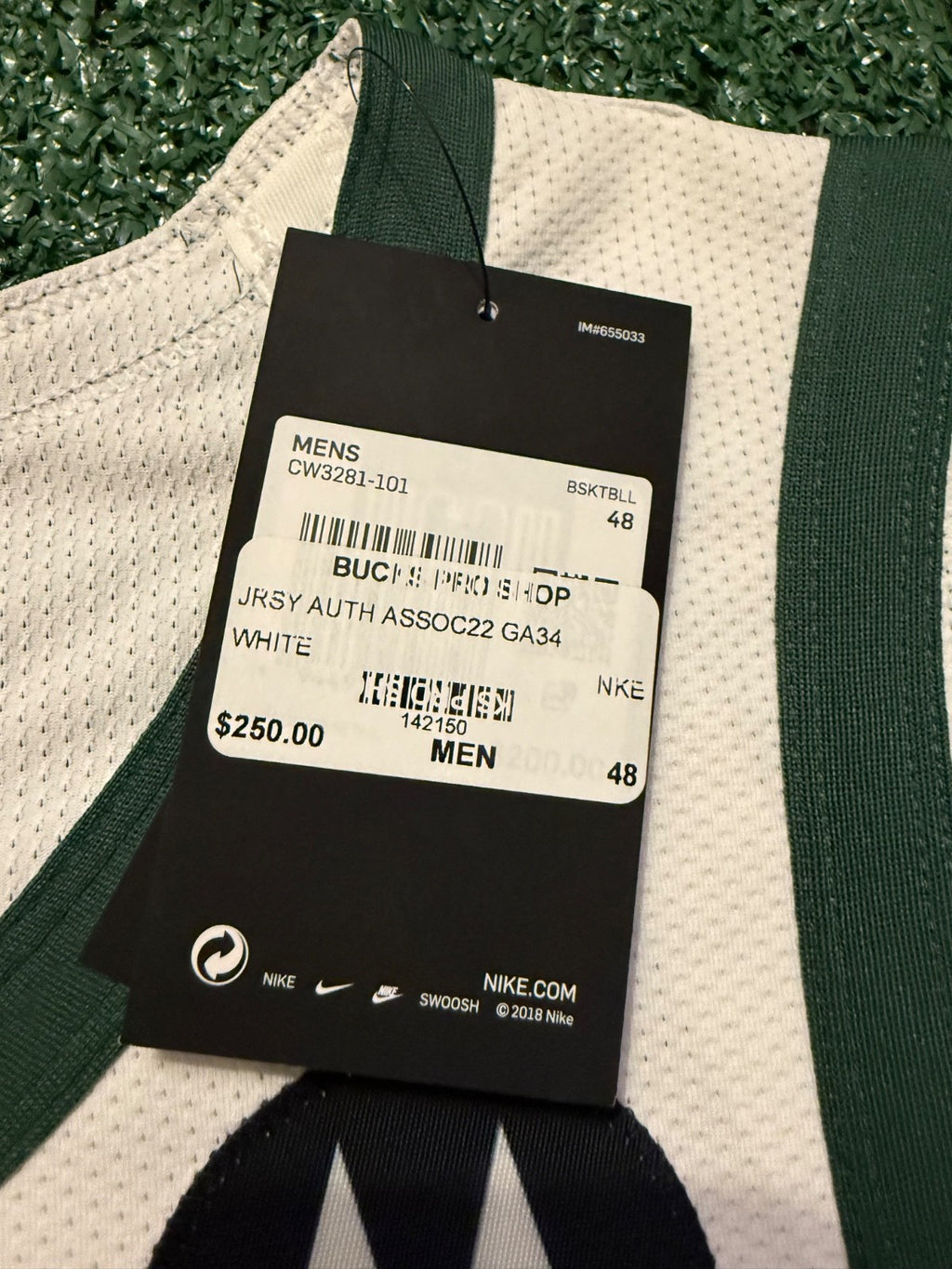 Giannis Antetokounmpo Milwaukee Bucks Jersey #34 Nike Vaporknit Authentic White Size 48 (Large) NBA