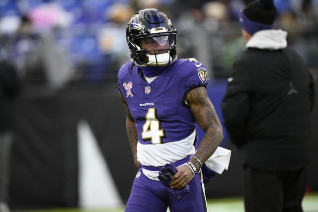 Zay Flowers Baltimore Ravens Jersey #4 Nike Vapor FUSE Elite Purple Size 44 (L) NFL