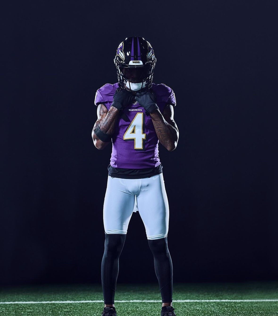 Zay Flowers Baltimore Ravens Jersey #4 Nike Vapor FUSE Elite Purple Size 44 (L) NFL