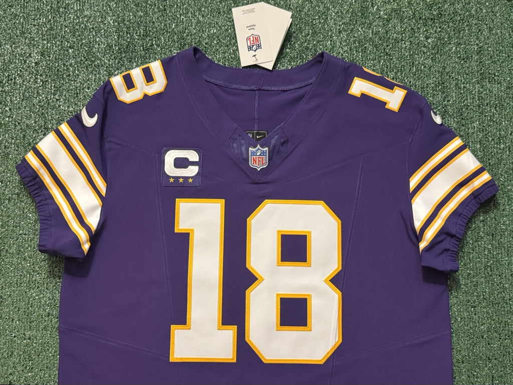 Justin Jefferson Minnesota Vikings Jersey #18 Nike Vapor FUSE Elite Purple Size 48 (XL) NFL