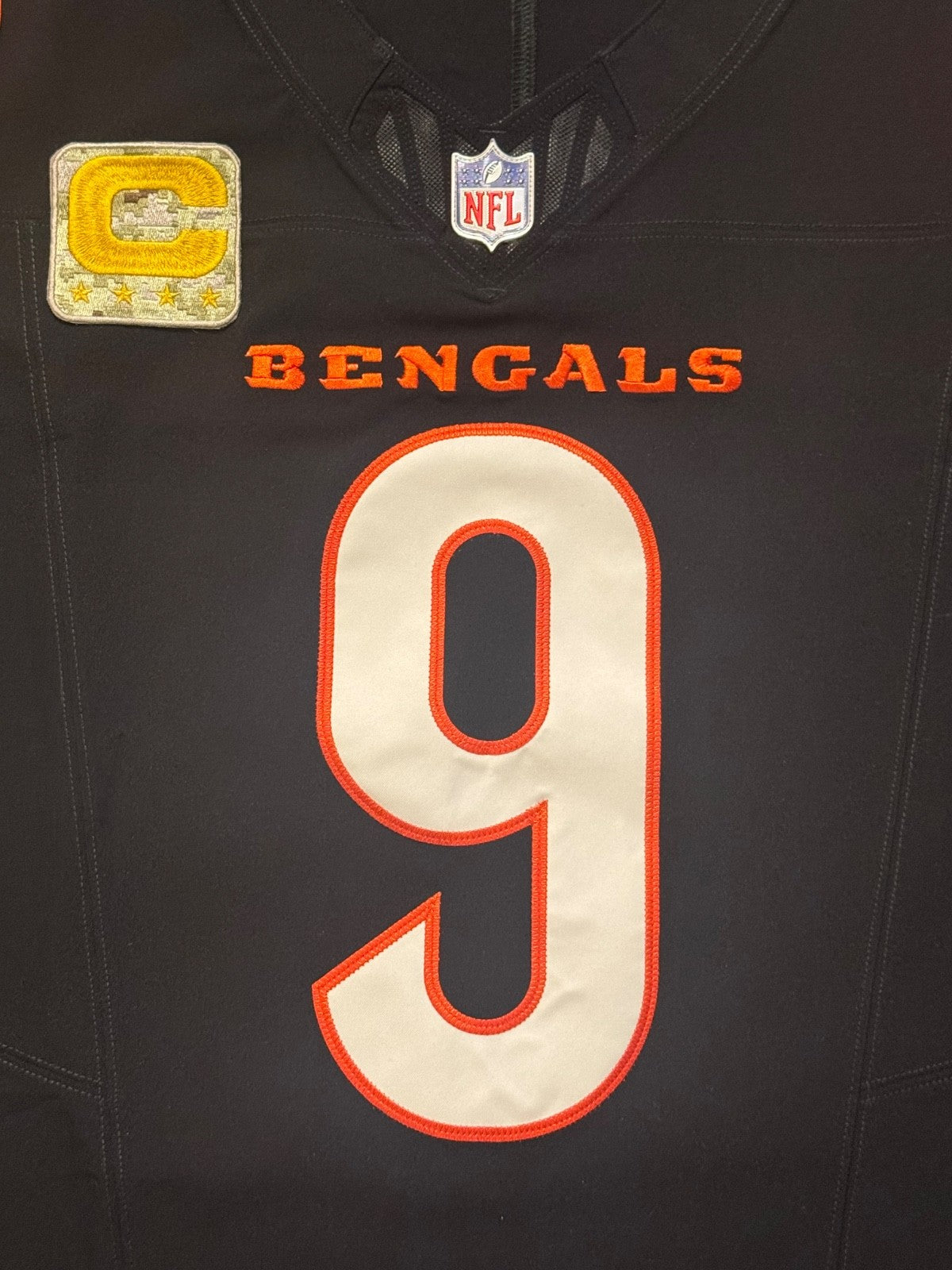 Joe Burrow Cincinnati Bengals Jersey #9 Nike Vapor FUSE Elite Black Size 44 (L) NFL